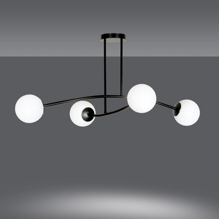Lampa sufitowa HALLDOR 4 BLACK Emibig 1024/4 biały/czarny