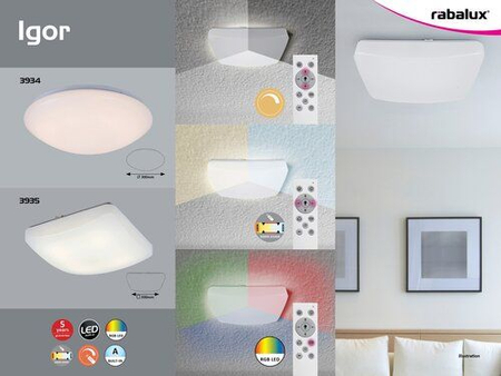 Lampa sufitowa Rabalux Igor 3935 biały