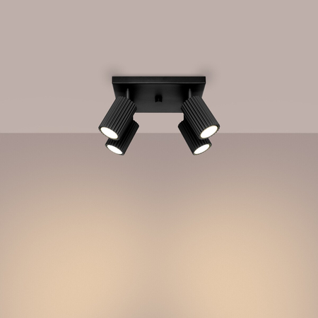 Sollux Lighting Plafon KARBON 4 czarny SL.1583