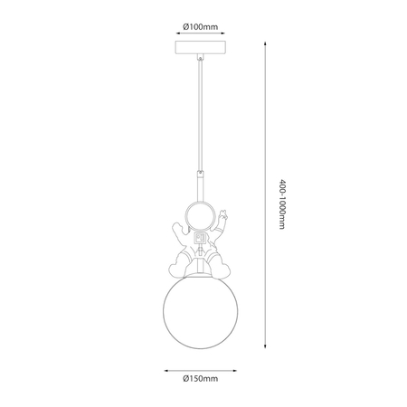 Milagro Lampa wisząca Astronauta ML1721 BIAŁY + ZŁOTY