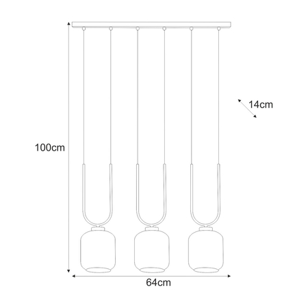 Lampa wisząca Kaja CONI K-5581 czarny, bursztynowy