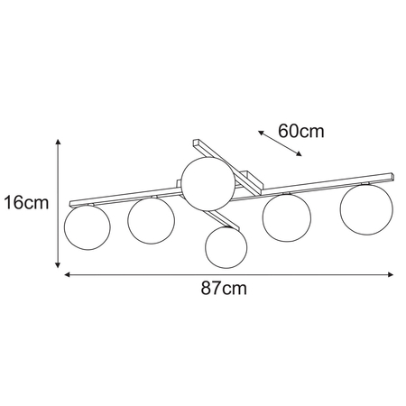 Lampa sufitowa Kaja KORFU K-5461 czarny, biały