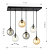 Lampa wisząca COSMO 6 BL MIX1 Emibig 714/6M1 czarny/złoty