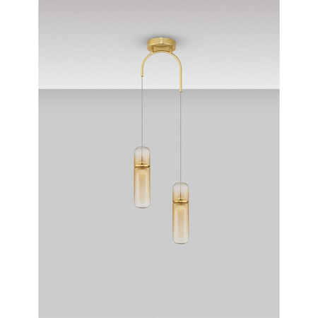 Lampa wisząca Luces Exclusivas REBALVO LE45199 złoty i odcienie złota