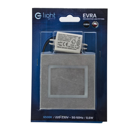 Eko-Light Oprawa schodowa EVRA Barwa Zimna 6500K EKS4369 BIAŁY / SREBRNY