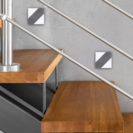 Eko-Light Oprawa schodowa EXON Barwa Ciepła 3000K EKS2396 BIAŁY / SREBRNY