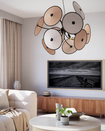 Lampa wisząca By Rydens Cappello 4202290-4002 czarny matowy/beżowy