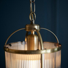 Lampa wisząca Endon Lighting Lambeth Ribbed 106710 mosiądz