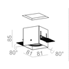 Oprawa podtynkowa AQform 37011-0000-U8-PH-12 SQUARES 50x1 trimless 230V Czarny struktura