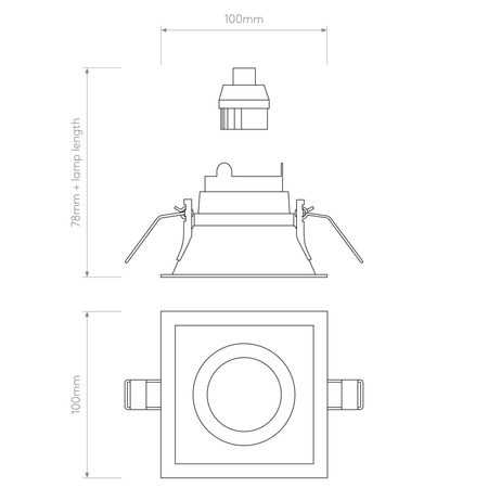 Spot Astro Minima Slimline Square Fixed Fire-Rated IP65 1249039 Matowy Czarny