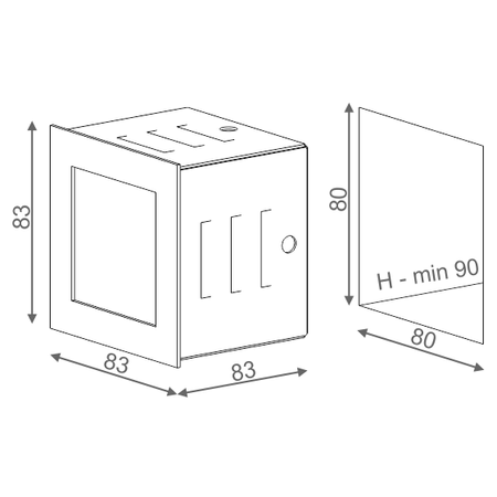 Kinkiet AQForm Minisquare GL Led Wall GK Biały Struktura