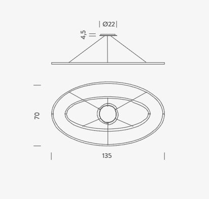 Lampa wisząca Nemo ELPLLW56 Ellisse Double