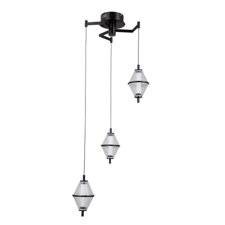 Lampa wisząca Italux Fuente PND-34395-3-BK Czarny mat, chrom