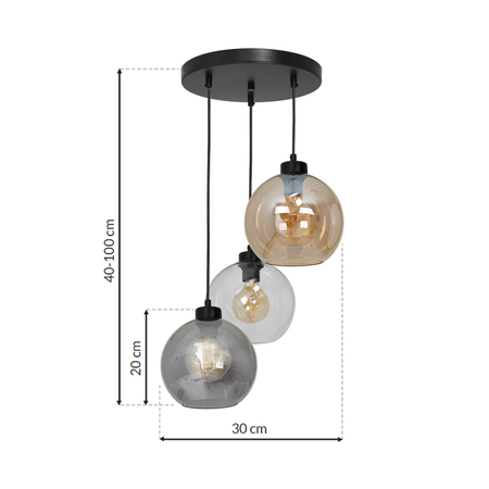 Milagro Lampa wisząca SOFIA MIX 3xE27 MLP6585 CZARNY