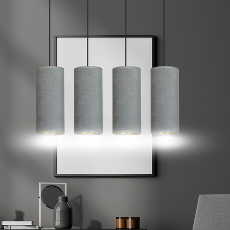 Lampa wisząca BENTE 4 BL GRAY Emibig 1060/4 czarny/chrom