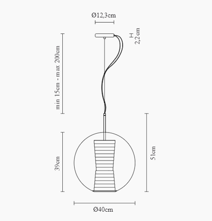 Lampa wisząca Fabbian D57A5534 Beluga Royal Ø40 Titanium-LED
