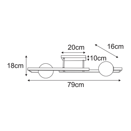 Lampa sufitowa Kaja EMIR K-5765 bursztynowy, czarny
