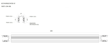 Szynoprzewód Maxlight MAX MHT1-200-BK czarny