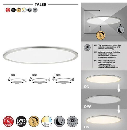 Lampa sufitowa Rabalux Taleb 2193 srebrny