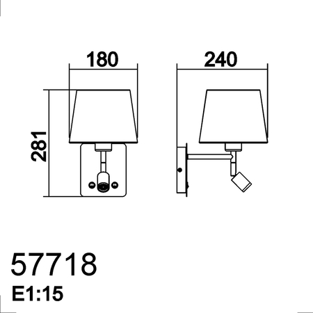 Lampa ścienna MAILAND USB mosiądz antyczny 1xE27+LED 3W 3000K abażur kremowy