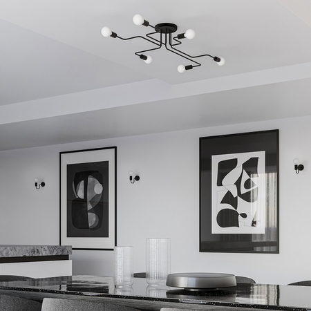 Sollux Lighting Żyrandol VECTOR 6 czarny SL.1447