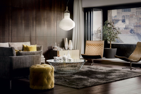 Lampa wisząca Fabbian F27A1324 Aerostat Con Gabbia Ø 430 Cromo Nero