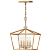 Średnia lampa wisząca / Półplafon Stinson - 4 źródła światła - Postarzany mosiądz Quintiesse QN-STINSON-4P-M-DBR