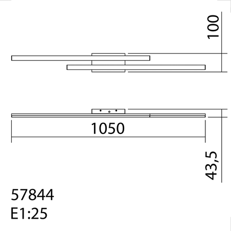 Lampa sufitowa KUSI chrom matowy LED 2x20W 105cm 4000K