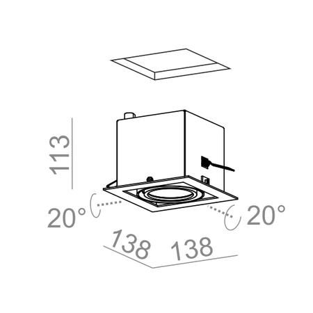 Lampa wpuszczana AQForm Squares 70 x 1 LED Recessed Biały Struktura