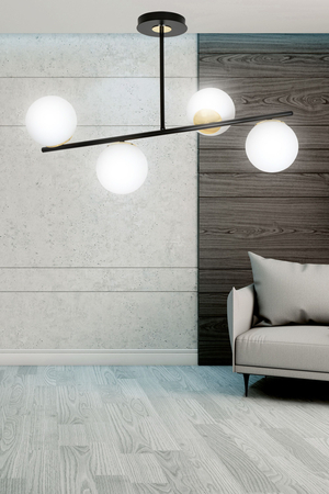 Lampa sufitowa FLOKI 4 BLACK GOLD Emibig 1022/4 biały/czarny