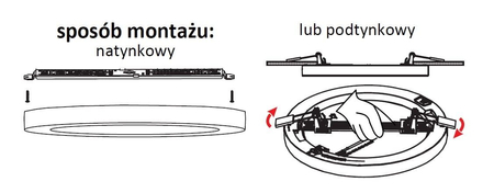 Plafon York 2 w 1 4000K 1xLED czarny LP-330/1C 4BK