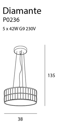 Lampa wisząca Maxlight DIAMANTE P0236 chrom