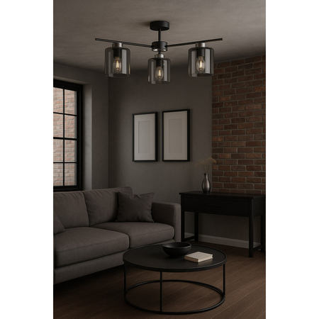 Lampa sufitowa Kaja LUNA K-5526 czarny, grafitowy, srebrny