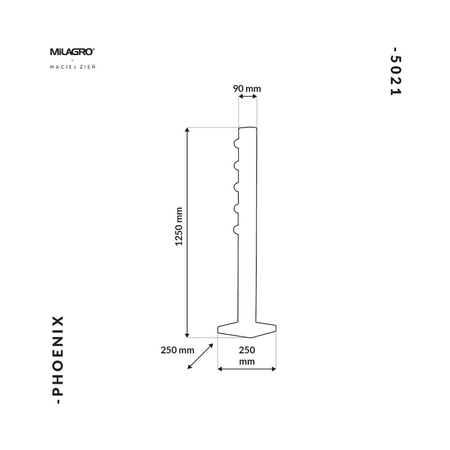 Milagro Lampa Stojąca PHOENIX 5xE14 MZ5021 CZARNY / ZŁOTY