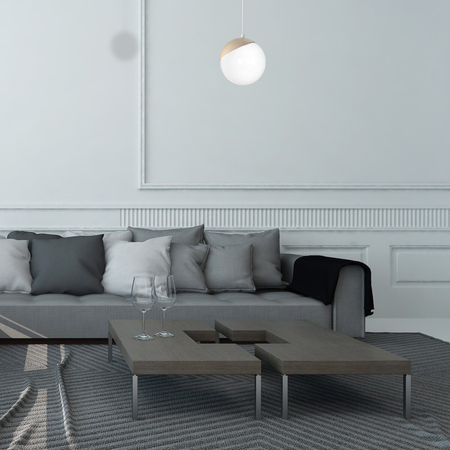 Milagro Lampa wisząca SFERA WOOD 1xE14 MLP5424 BIAŁY