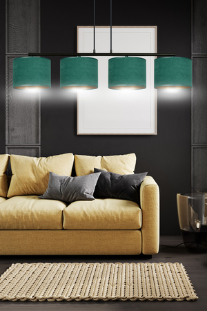Lampa wisząca HILDE 4 BL GREEN Emibig 1051/4 zielony
