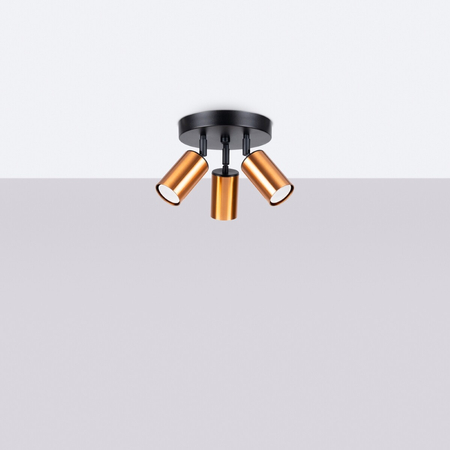 Sollux Lighting Plafon WINX 3P czarny/miedź SL.1377