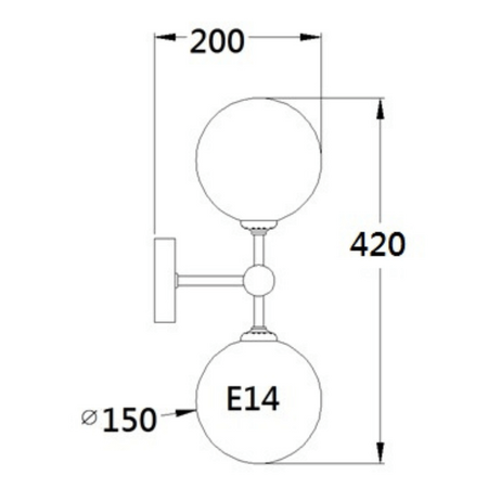 Kinkiet Dorado 2xE14 czarny LP-002/2W BK