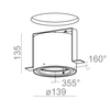 Oprawa podtynkowa AQform 37163-0000-U8-PH-12 RING 111 trimless Czarny struktura