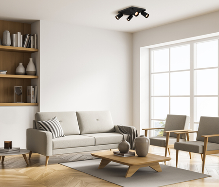 Spot Italux Nesto SPL-23436-4S-BK Czarny piaskowany