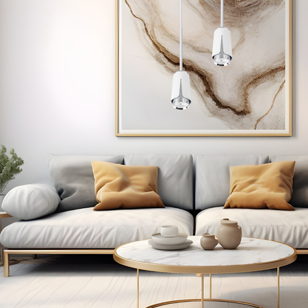 Milagro Flower Chrome Lampa Wisząca 1xGU10 Biały ML0275 BIAŁY + CHROM