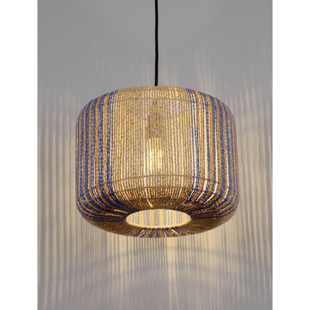 Lampa wisząca Luces Exclusivas BELUNCA LE45351 drewno jasne i ciemne, niebieski