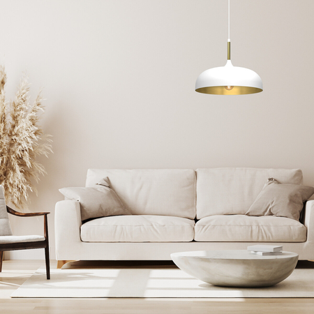 Milagro Lampa wisząca Lincoln 1xE27 35cm Biały/Złoty MLP8031 BIEL / ZŁOTY