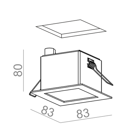 Lampa wpuszczana AQForm Minisquare GL LED 230V Recessed Biały Struktura