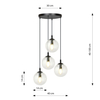 Lampa wisząca COSMO 4 BL PREMIUM TRANSPARENT Emibig 711/4PREM czarny
