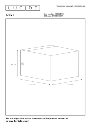 Kinkiet Lucide DEVI 09201/01/30 czarny/złoty