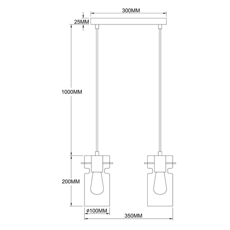 Light Prestige Podwójna lampa wisząca Nivio dymna 2xE27 LP-2811/2L AM