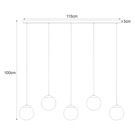 Lampa wisząca CAMINA Kaja K-4747 biały/czarny