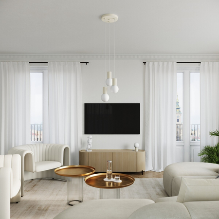 Sollux Lighting Lampa wisząca HALO 3P beżowa SL.1720