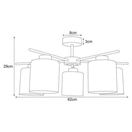 Lampa sufitowa Kaja VANES K-5812 bursztynowy, beż, złoty